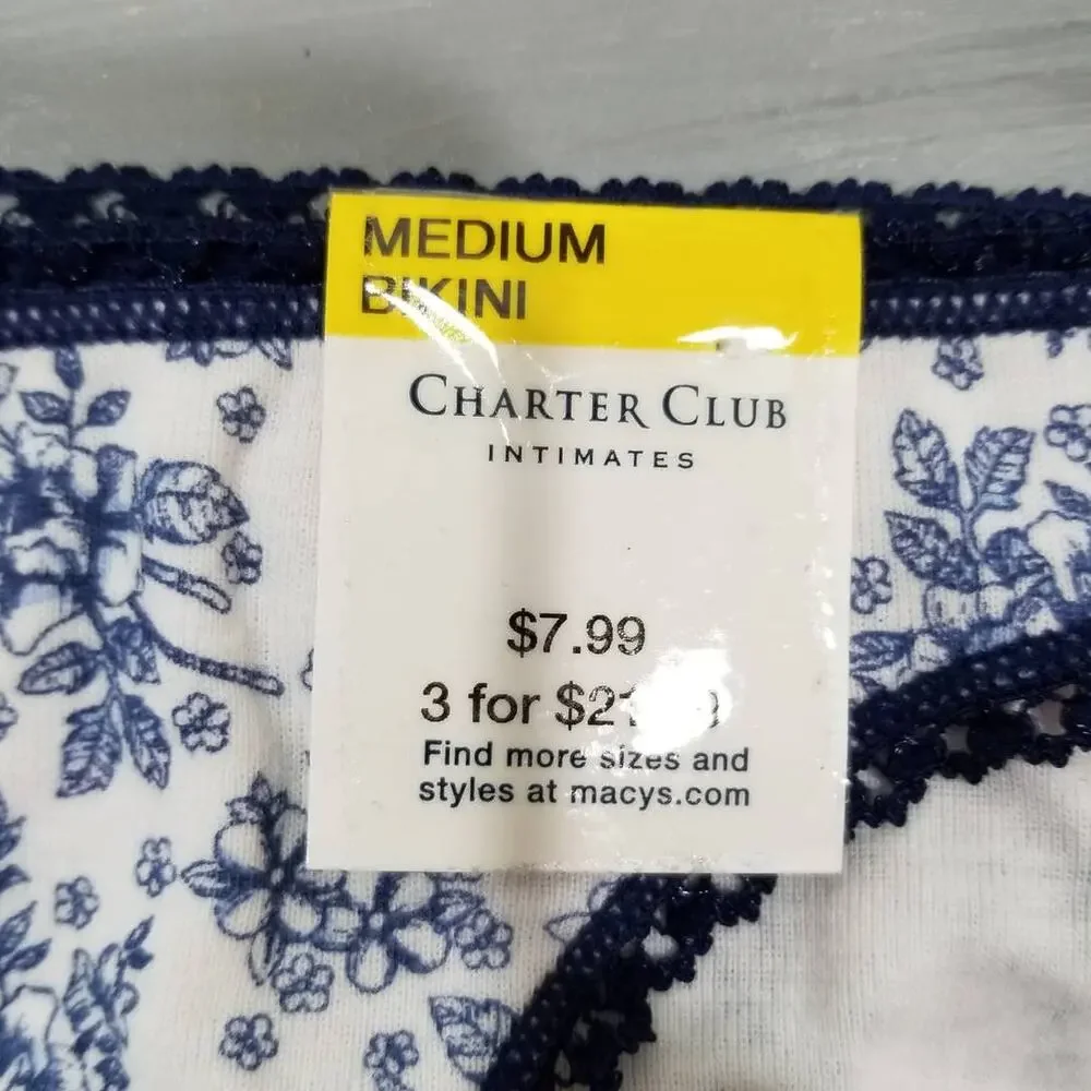 Charter Club Underwear 1 Thong, 1 Bikini 100% Cotton Size Medium‎ - Picture 4 of 9
